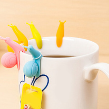 5pcs/lot Cute Snail Shape Silicone Tea Bag Holder Cup Mug Candy Colors Gift Set 301-0428 2024 - buy cheap