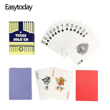 Easytoday-Juego de cartas de plástico de Baccarat Texas Hold'em, cartas de póker a prueba de agua, para juegos de mesa pequeña, 1 unids/set 2024 - compra barato