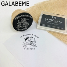 diameter 4.5cm Personalized Custom Name Date Wood Stamping Sealing Seal Stamp Invitation Engagement wedding decoration 2024 - buy cheap