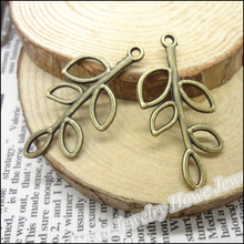 55 Uds. Colgantes Vintage colgante de hoja de árbol bronce antiguo collares y pulseras que ajustan la fabricación de joyas de Metal DIY 2024 - compra barato
