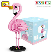 LOZ-bloques de construcción para niños, juguete de animales de dibujos animados, pájaro rosa, Ladrillos educativos, regalo, 9205 2024 - compra barato