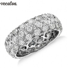 Vecalon Vintage Unique Promise Wedding Bands Ring 925 Sterling Silver 5A Zircon Stone Engagement rings for women Finger Jewelry 2024 - buy cheap