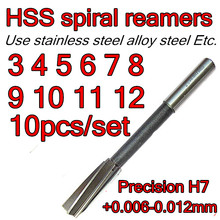 3*4*5*6*7*8*9*10*11*12mm precision H7 +0.006-0.012mm 10pcs/sel HSS spiral Machine reamer Processing stainless steel and steel 2024 - buy cheap