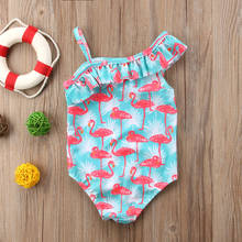 2018 Child Baby Toddler Girls Kids Flamingo Ruffle One Piece Swimsuit Swimwear Bathing Suit Bikini Biquini 2024 - buy cheap