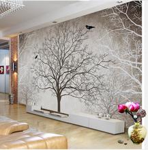 Fondo Retro de TV en blanco y negro, árbol 3d, papel tapiz para habitación, paisaje, decoración del hogar, diseños de mural 3d 2024 - compra barato