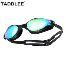 Taddlee Brand Electroplating UV Waterproof Anti fog Swimwear Eyewear Swimming Diving Water Glasses Adjustable Goggles Women Men 2024 - buy cheap