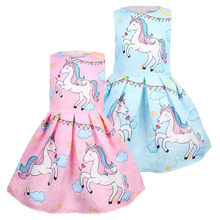 Vestidos de princesa estampados para niñas, ropa informal con estampado de unicornio, para fiestas de verano, 2020 2024 - compra barato