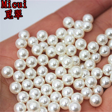 Perlas de imitación redondas sin agujero para fabricación de joyas, pegamento en cuentas sueltas para ropa, accesorios hechos a mano, MC758, 4/6/8/10mm, 100 Uds. 2024 - compra barato