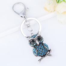 Lovely Owl Crystal Keychains Fashion Animal Keyrings For Car Women Alloy Purse Bag Charm Key Chain Ring Holder Wholesale 2024 - buy cheap