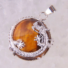 Ojo de Tigre natural perla gema colgante joyería para regalo dragón S462 2024 - compra barato
