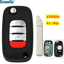 OEM 3+1/4 buttons Flip Remote Key fob 433MHz with 4A chip for Mercedes-Benz Smart Fortwo 453 Forfour 2015-2017 2024 - buy cheap