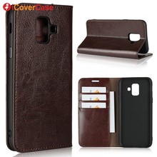 Genuine Leather Wallet for Samsung Galaxy A6 2018 Case Coque Fundas Flip Cover for Samsung Galaxy A6+ A6 Plus 2018 Phone Cases 2024 - buy cheap