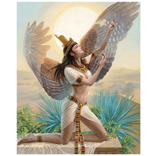 Полностью квадратная круглая дрель 5d diy Алмазная картина египетские женские Крылья Ангела Алмазная вышивка мозаика картинки по номерам ZP-121 2024 - купить недорого