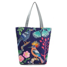 Miyahouse Canvas Shoulder Bag For Female Tote Handbag Summer Beach Bag Female Colorful Bird Print Casual Tote Lady Shopping Bag 2024 - buy cheap