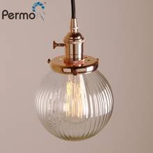 PERMO 5.9'' Clear Globe Glass Pendant Ceiling Lamps Modern Pendant Lights E27 Hanglamp Luminaire Lights Fixture Home Decoration 2024 - buy cheap