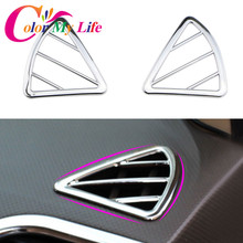 2 Pcs/Set ABS Chrome Air Vent Protection Trim Interior Outlet Decoration Ring Sticker for Hyundai Verna Solaris Accessories 2024 - buy cheap