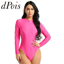 Biquíni sexy feminino, traje de banho de uma peça, lingerie, body de manga comprida, gola virada elástica, collant, roupa de dormir, roupa de praia 2024 - compre barato