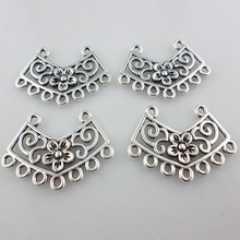 Conectores para Collar de plata tibetana, 26 Uds., colgantes de 27x18mm, accesorios de joyería 2024 - compra barato