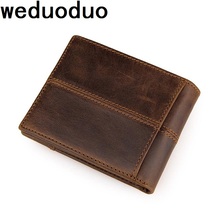 Weduoduo Brand Genuine Leather Men Wallets Coin Pocket Zipper Real Men's Leather Wallet with Coin High Quality Male Purse 2024 - buy cheap