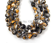 ! Fashion 8mm  jewelry Tiger Swirl chalcedony Round Beads 15" 2 pcs/lot jewelry  JT5355 2024 - buy cheap