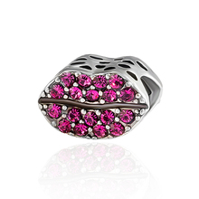 Hpxmax atacado 5 porcelana forma de lábio cz cristal rosa acessórios de pulseiras joias faça você mesmo amuletos acessórios frete grátis 2024 - compre barato