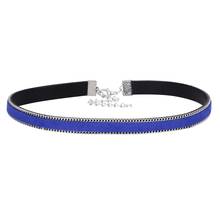 New Fashion Style Women Jewelry Chokers Personality Collar Necklace Length Adjustable Blue Black Velvet Choker Necklace NS3621 2024 - buy cheap