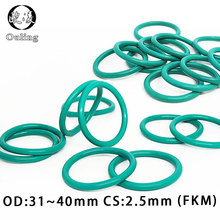 5PCS/lot Fluorine rubber Ring Green FKM O ring Seal OD31/32/33/34/35/36/37/38/39/40*2.5mm Rubber O-Ring Oil Fuel Gaskets Washer 2024 - buy cheap