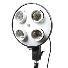 Cabezal de bombilla para lámpara, soporte de paraguas para estudio de foto y vídeo, enchufe europeo, 4 enchufes, E27 2024 - compra barato