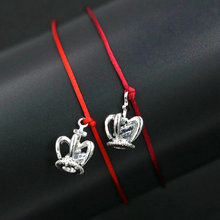 Lucky Crown Charm Wish Bracelet Women Lady Crystal Rhinnstone Silver Color Red Rope Thread Couples Bracelets Girl Kids Jewelry 2024 - buy cheap