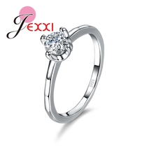 Anéis da marca para a forma feminina cz cristal 925 prata esterlina noivado casamento anéis 2024 - compre barato