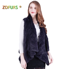 ZDFURS * 2018 New arrival Fashion Real Knitted Rabbit Fur Vest natural Rabbit Fur Waistcoat Rabbit Fur Gilet 2024 - buy cheap
