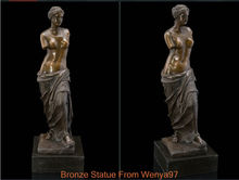 Ss escultura de arte deco afrodite braços quebrados mulher nude estátua de bronze assinada 2024 - compre barato