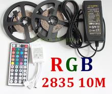 10m 3528 RGB Led Strip Light SMD 5M 300Leds SMD Flexible Strips + 44 key ir Remote Controller +DC 5A 12V transformer 2024 - buy cheap