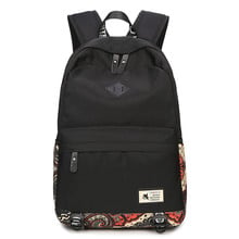 Mulheres de Impressão da lona Mochila Do Vintage Mochila Preta bolsa Para Laptop Mochila Estudante Fêmea Mochila Mochila para Os Meninos Adolescentes Meninas 2024 - compre barato