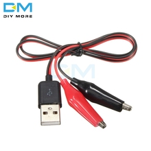 60cm Alligator Test Clips Clamp to USB Male Connector Power Supply Adapter Cable 2024 - buy cheap