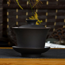 Высококачественная чайная чашка, элегантная китайская чайная чашка Gaiwan, чашка из фиолетовой глины 120 мл, чашка с крышкой, блюдце, чайная чашка для заваривания чая 2024 - купить недорого