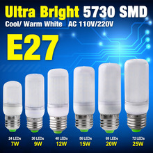 Lámpara LED E27 de baja temperatura, cubierta lechosa, CA 220V, 110V, SMD 5730, bombilla LED E27, mini lámparas de araña Ultra brillantes de 7W a 25W 2024 - compra barato