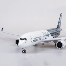 47CM 1/142 Scale stripe Airplane Airbus A350 Prototype XWB Airline Model W Light Wheel Diecast Plastic Resin Plane ForCollection 2024 - buy cheap