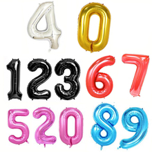 Balões de hélio para decoração de casamento, balões de alumínio com número de 7 cores grandes dígitos, para festa de aniversário, chá de bebê, 40 polegadas 2024 - compre barato