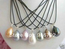 free P&P ****7Colour South Sea shell pearl drop pendant necklace 18" 2024 - купить недорого