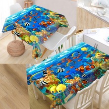 Custom Underwater World Table Cloth Oxford Print Rectangular Waterproof Oilproof Table Cover Square Wedding Tablecloth 2024 - buy cheap