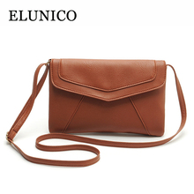 ELUNICO New 2022 Winter Hot Selling Female Leather Envelope Bag Ladies Candy Color Small Shoulder Bags for Women Messenger Bags 2024 - buy cheap