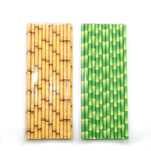 25Pcs Bamboo Pattern Paper Drinking Straw Decoration Wedding Party Supplies Creative Drinking Straw 2024 - buy cheap