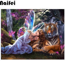 5D DIY Diamond Painting Butterfly Fairy Tiger Full Square round Drill 3D diamond Embroidery set Cross Stitch Mosaic Decor gift 2024 - buy cheap