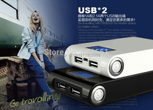 1pcs Free shiping Power Bank LCD 12000mAh Dual USB Charger Battery External Battery Charger Powerbank 2024 - купить недорого