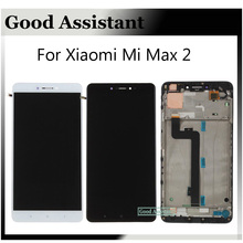 Tela de lcd com moldura, alta qualidade, branco/preto, 6.44 polegadas, para xiaomi mi max2 max 2 mde40 mdt4, touch screen, digitalizador, montagem com quadro 2024 - compre barato