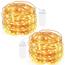 10pcs/lot 2M 3M Copper Wire LED String lights Holiday Mini lighting for Fairy Wedding Party Decoration CR2032 Battery Operated 2024 - buy cheap