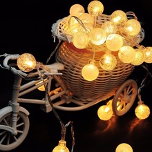 20 40 LED Crystal Ball Lights String 3*AA Battery Fairy Lights Lamp Garden Light Christmas New Year Decoration Wedding Party 2024 - buy cheap