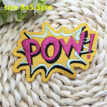 TS New arrival 10 pcs POW Embroidered patch iron on Motif Applique embroidery garment bag Jeans accessory 2024 - buy cheap