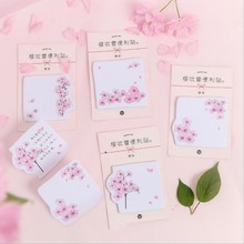 JUKUAI 1 Pcs/Lot Pink Sakura Memo Pad Sticky Notes Paper Sticker Notepad Kawaii Stationery Escolar Office School Supplies 8125 2024 - buy cheap